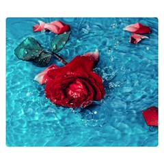 Red Roses In Water Double Sided Flano Blanket (small)  by Audy