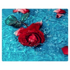 Red Roses In Water Double Sided Flano Blanket (medium)  by Audy