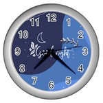 Background Good Night Wall Clock (Silver) Front