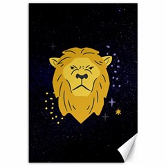 Zodiak Leo Lion Horoscope Sign Star Canvas 12  X 18 