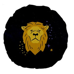 Zodiak Leo Lion Horoscope Sign Star Large 18  Premium Round Cushions by Alisyart