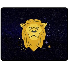 Zodiak Leo Lion Horoscope Sign Star Double Sided Fleece Blanket (medium)  by Alisyart