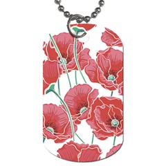 Red Poppy Flowers Dog Tag (two Sides) by goljakoff