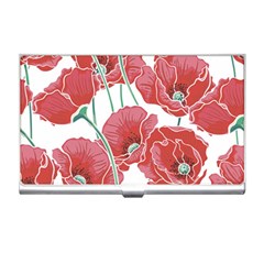 Red Poppy Flowers Business Card Holder by goljakoff