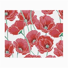 Red Poppy Flowers Small Glasses Cloth by goljakoff