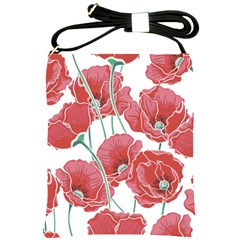 Red Poppy Flowers Shoulder Sling Bag by goljakoff