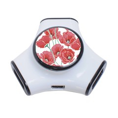 Red Poppy Flowers 3-port Usb Hub by goljakoff