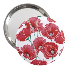 Red Poppy Flowers 3  Handbag Mirrors by goljakoff