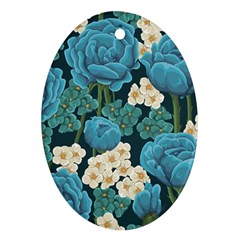 Blue Roses Ornament (oval) by goljakoff