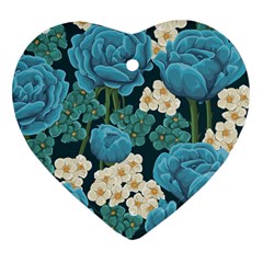 Blue Roses Ornament (heart) by goljakoff