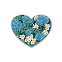 Blue Roses Rubber Coaster (heart)  by goljakoff