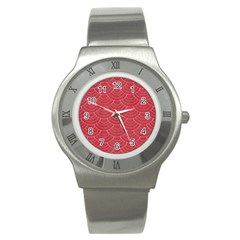Red Sashiko Stainless Steel Watch by goljakoff