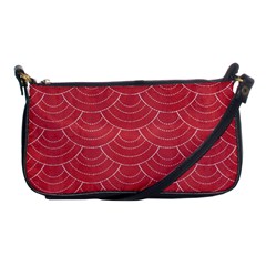 Red Sashiko Shoulder Clutch Bag by goljakoff