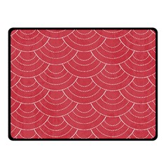 Red Sashiko Fleece Blanket (small) by goljakoff