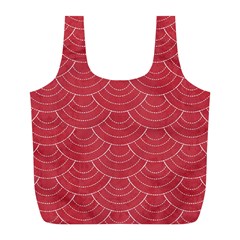 Red Sashiko Full Print Recycle Bag (l) by goljakoff