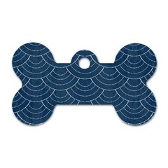 Blue Sashiko Dog Tag Bone (two Sides) by goljakoff