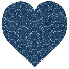 Blue Sashiko Wooden Puzzle Heart by goljakoff