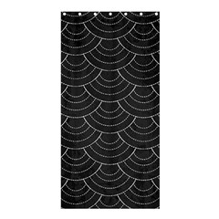 Black Sashiko Ornament Shower Curtain 36  X 72  (stall)  by goljakoff