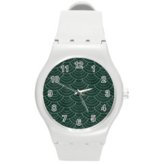 Green Sashiko Round Plastic Sport Watch (m) by goljakoff
