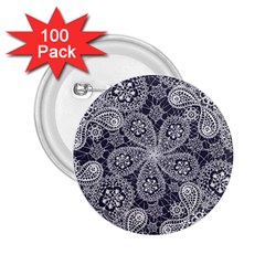 White Flower Mandala 2 25  Buttons (100 Pack)  by goljakoff