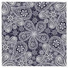 White Flower Mandala Wooden Puzzle Square by goljakoff