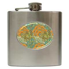 Orange Flowers Hip Flask (6 Oz) by goljakoff