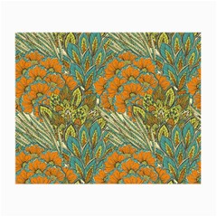 Orange Flowers Small Glasses Cloth (2 Sides) by goljakoff