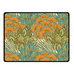 Orange Flowers Fleece Blanket (small) by goljakoff