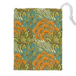 Orange flowers Drawstring Pouch (5XL) Front