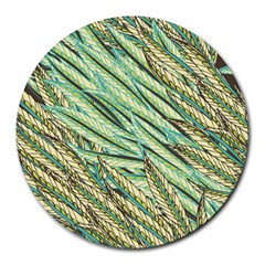 Green Leaves Round Mousepads by goljakoff