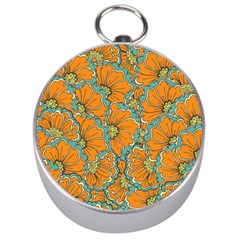 Orange Flowers Silver Compasses by goljakoff