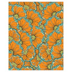 Orange Flowers Drawstring Bag (small) by goljakoff