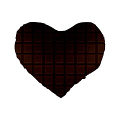 Chocolate Standard 16  Premium Heart Shape Cushions by goljakoff