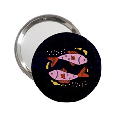 Fish Pisces Astrology Star Zodiac 2 25  Handbag Mirrors by HermanTelo