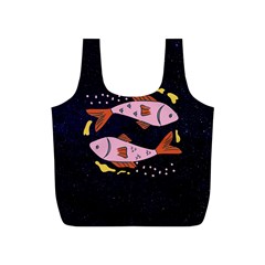 Fish Pisces Astrology Star Zodiac Full Print Recycle Bag (s) by HermanTelo