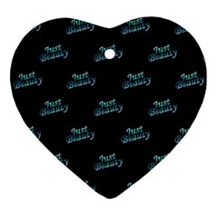 Just Beauty Words Motif Print Pattern Ornament (Heart)