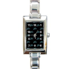 Just Beauty Words Motif Print Pattern Rectangle Italian Charm Watch by dflcprintsclothing