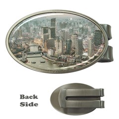 Lujiazui District Aerial View, Shanghai China Money Clips (oval)  by dflcprintsclothing