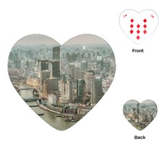 Lujiazui District Aerial View, Shanghai China Playing Cards Single Design (heart) by dflcprintsclothing