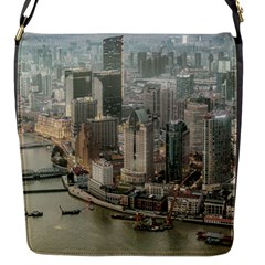 Lujiazui District Aerial View, Shanghai China Flap Closure Messenger Bag (s) by dflcprintsclothing