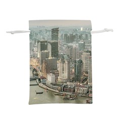 Lujiazui District Aerial View, Shanghai China Lightweight Drawstring Pouch (s) by dflcprintsclothing