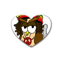  Rainbow Stoner Owl Rubber Coaster (heart) 