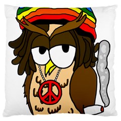  Rainbow Stoner Owl Large Cushion Case (two Sides) by IIPhotographyAndDesigns