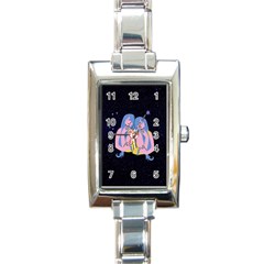 Twin Horoscope Astrology Gemini Rectangle Italian Charm Watch by Alisyart