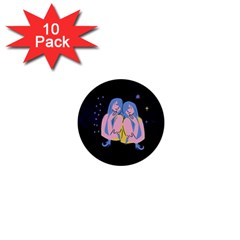 Twin Horoscope Astrology Gemini 1  Mini Buttons (10 Pack)  by Alisyart