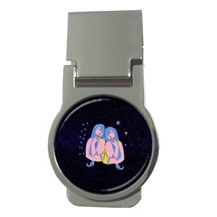 Twin Horoscope Astrology Gemini Money Clips (round)  by Alisyart