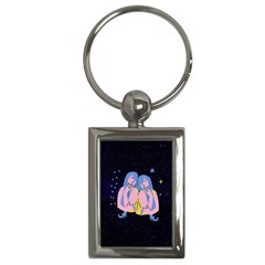 Twin Horoscope Astrology Gemini Key Chain (rectangle) by Alisyart