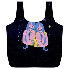 Twin Horoscope Astrology Gemini Full Print Recycle Bag (xxxl) by Alisyart