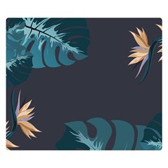 Flower Illustrations Leaves Double Sided Flano Blanket (small) 