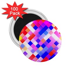 Squares Pattern Geometric Seamless 2 25  Magnets (100 Pack) 